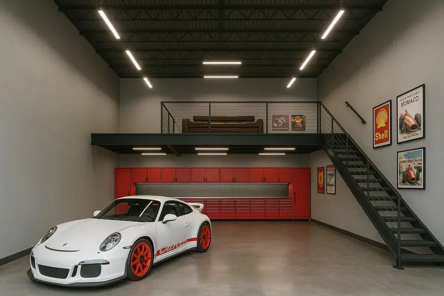 Interior is customizable post-closing. This is a virtual rendering to show what the garage condo can look like.