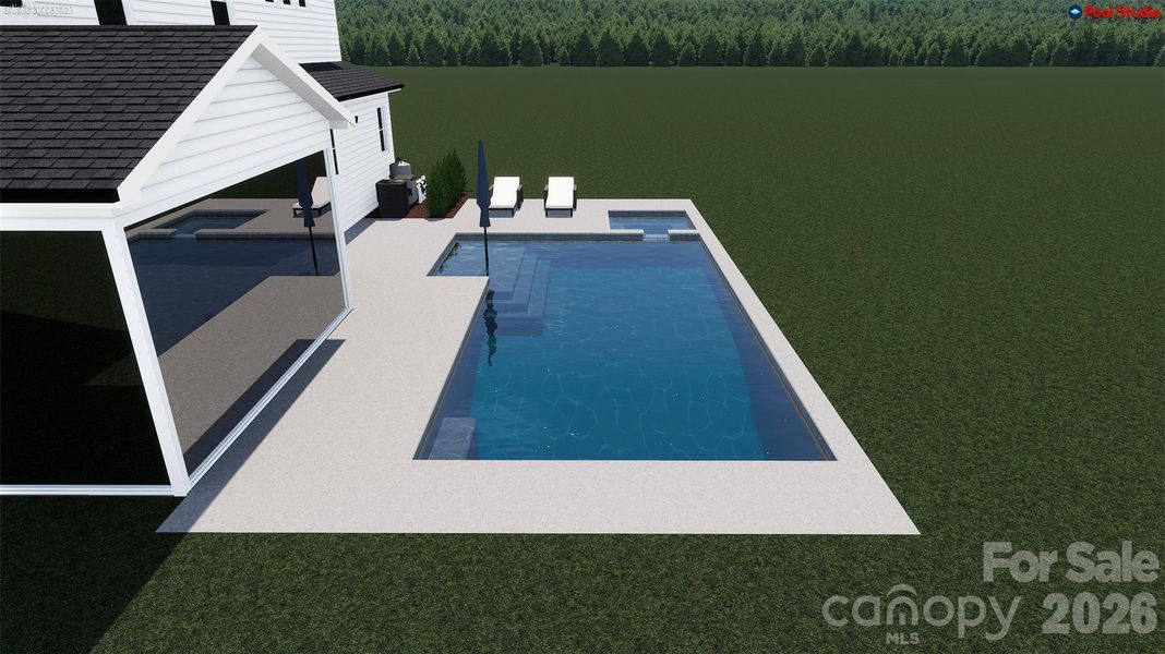 Rendering for potential pool on homesite 96