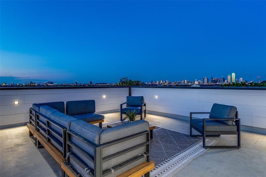 View of patio with an outdoor living space