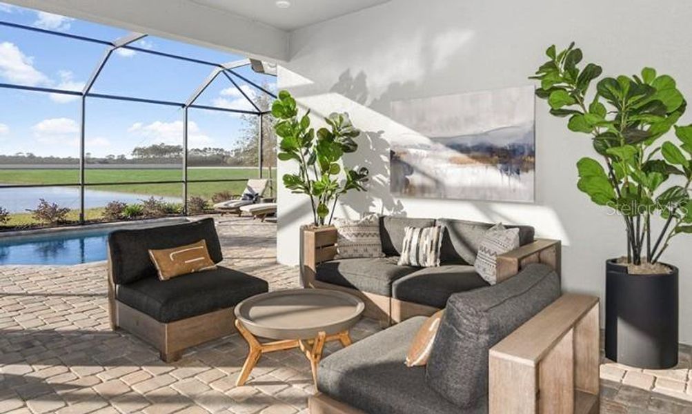 Exterior details and patio area of a home in Center Lake Ranch Community Group Page, St. Cloud (Image 20).