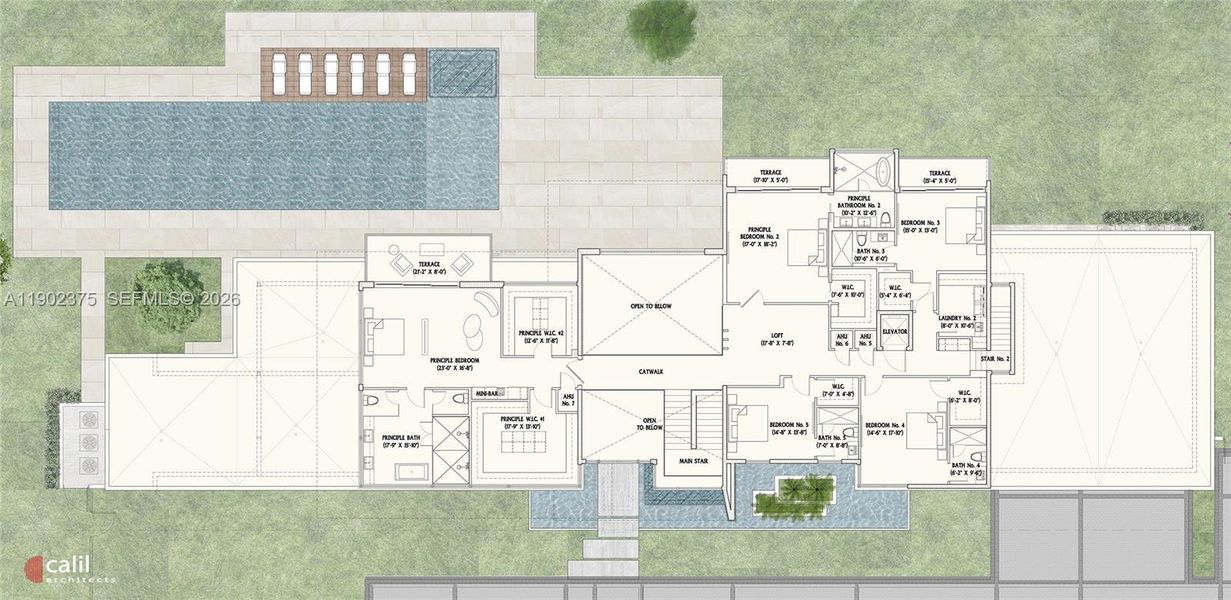 2D floor plan layout of this home in , Pinecrest, FL (Image 3). 2D floor plan layout of this home in , Pinecrest, FL (Image 3).