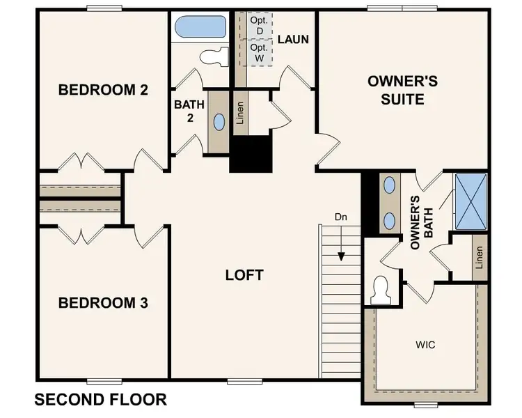 2D floor plan layout of this home in Hawthorne Reserve, Dallas, GA (Image 3).