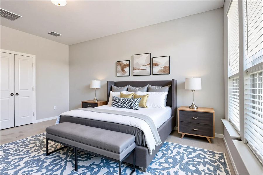 Primary Bedroom Partly Staged