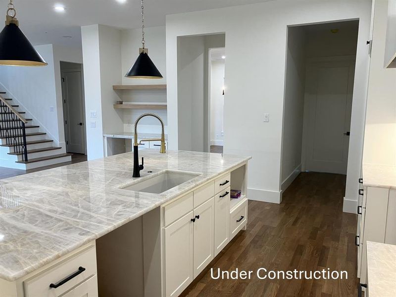 Kitchen with large center island