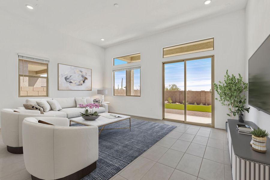 Furnished interior view inside a new home in Saguaro Reserve II, Marana (Image 5). Furnished interior view inside a new home in Saguaro Reserve II, Marana (Image 5).