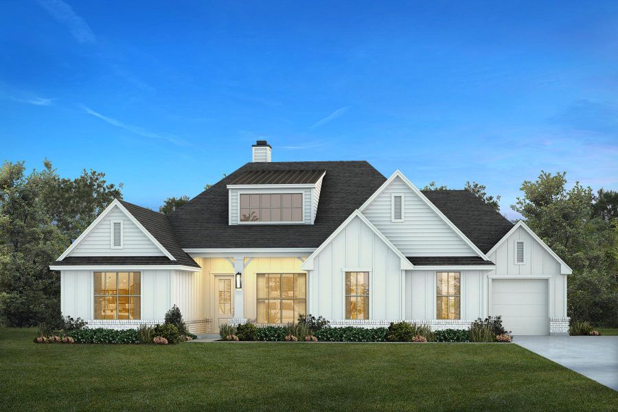 Representative exterior photo of a completed home built from the The Frisco by Kenmark Homes in Paloma Ranches, Justin, TX (Image 8). Representative exterior photo of a completed home built from the The Frisco by Kenmark Homes in Paloma Ranches, Justin, TX (Image 8).