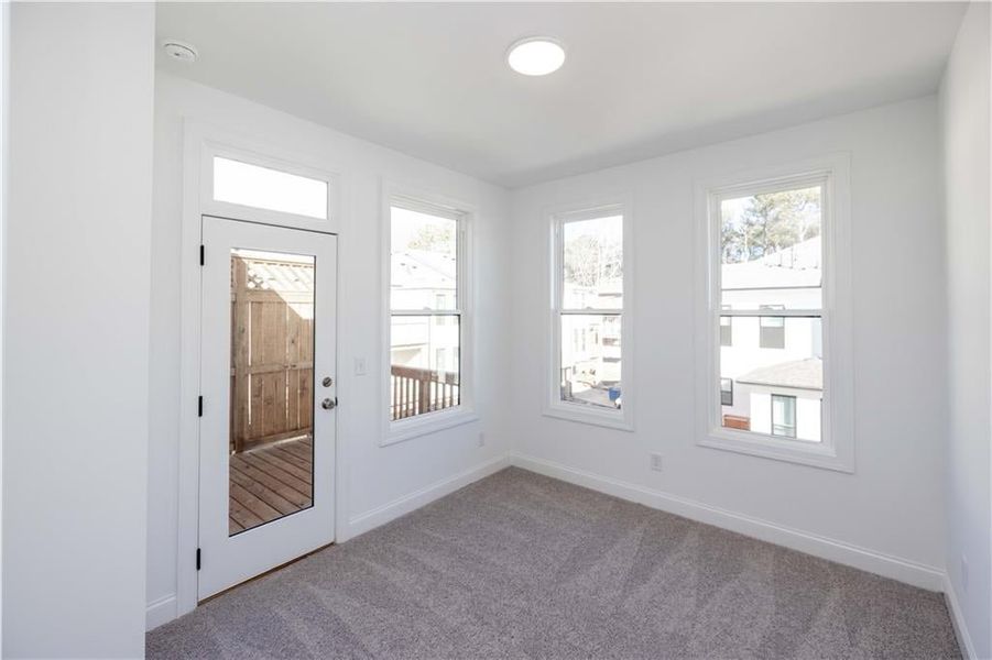 The 3rd bedroom has several windows!