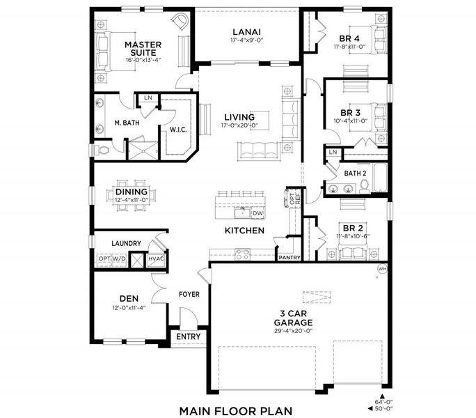 2D floor plan layout for the Dalia by Casa Fresca Homes in Pasadena Landing, Wesley Chapel, FL (Image 3). 2D floor plan layout for the Dalia by Casa Fresca Homes in Pasadena Landing, Wesley Chapel, FL (Image 3).