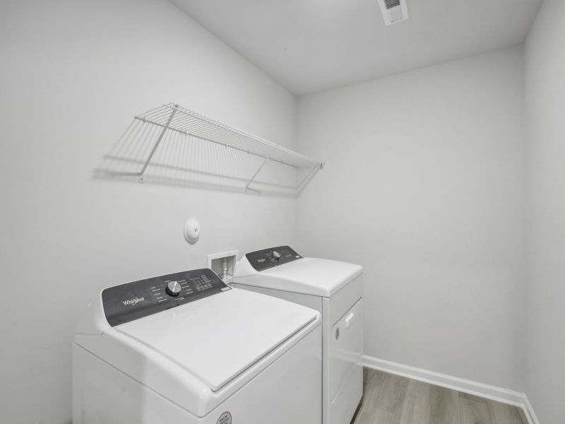 Laundry in the Chatham floorplan at 250 White Birch Lane in Angier, NC.