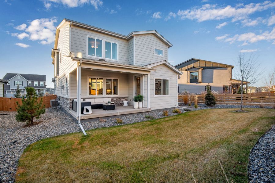Representative exterior details of a home built from the The Tempo by Tri Pointe Homes in Reunion, Commerce City (Image 4). Representative exterior details of a home built from the The Tempo by Tri Pointe Homes in Reunion, Commerce City (Image 4).