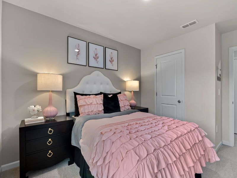 Furnished interior view inside a new home in Cadence Meadows Townes, Zebulon (Image 25). Furnished interior view inside a new home in Cadence Meadows Townes, Zebulon (Image 25).