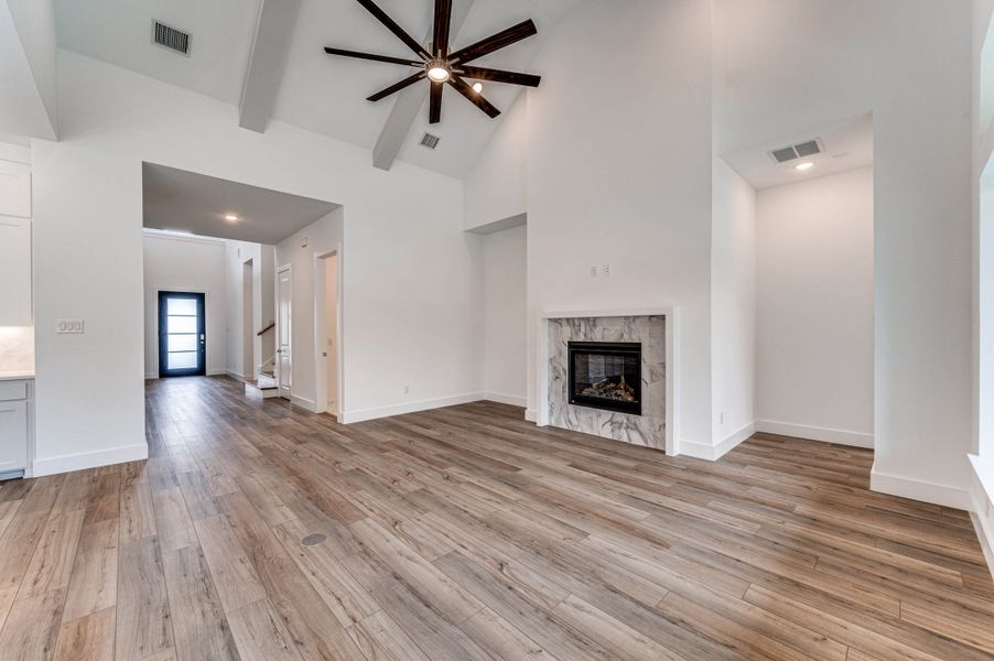 Representative unfurnished interior of a home built from the Pembrooke II by Southgate Homes in Windsong Ranch 61' Series, Prosper (Image 24). Representative unfurnished interior of a home built from the Pembrooke II by Southgate Homes in Windsong Ranch 61' Series, Prosper (Image 24).