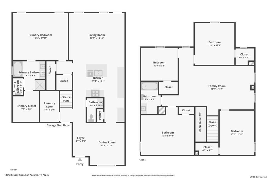 2D floor plan layout of this home in Stonehill, San Antonio, TX (Image 4).
