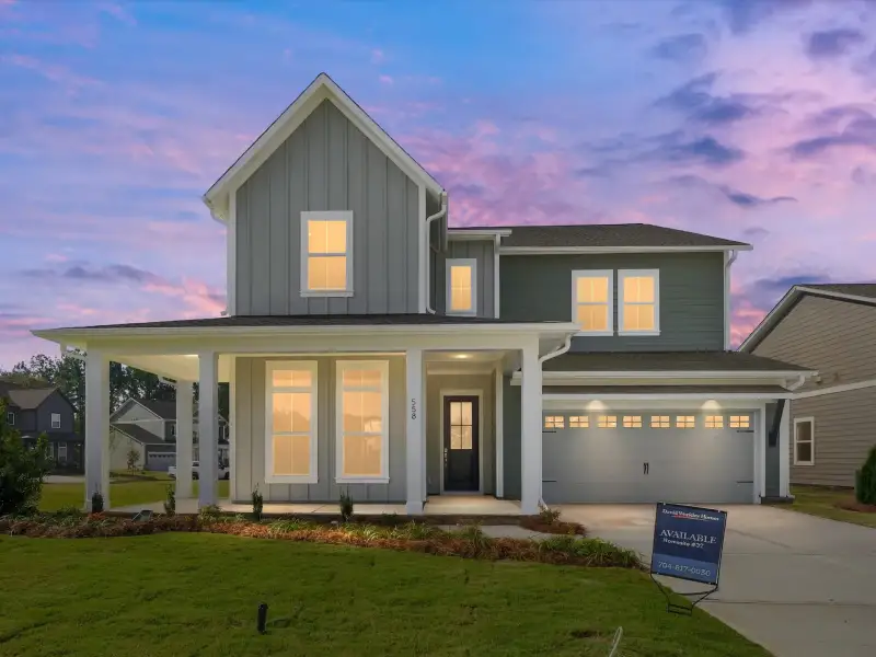 Front exterior of a new home in Hardy Pond, Rock Hill, SC, highlighting curb appeal (Image 2). Front exterior of a new home in Hardy Pond, Rock Hill, SC, highlighting curb appeal (Image 2).