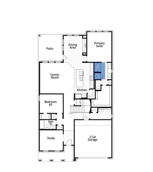 2D floor plan layout for the Middleton Plan by Highland Homes in Goodland: 53ft. lots, Midlothian, TX (Image 5). 2D floor plan layout for the Middleton Plan by Highland Homes in Goodland: 53ft. lots, Midlothian, TX (Image 5).