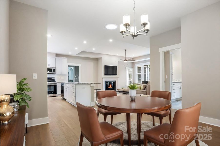 Virtually staged dining area.