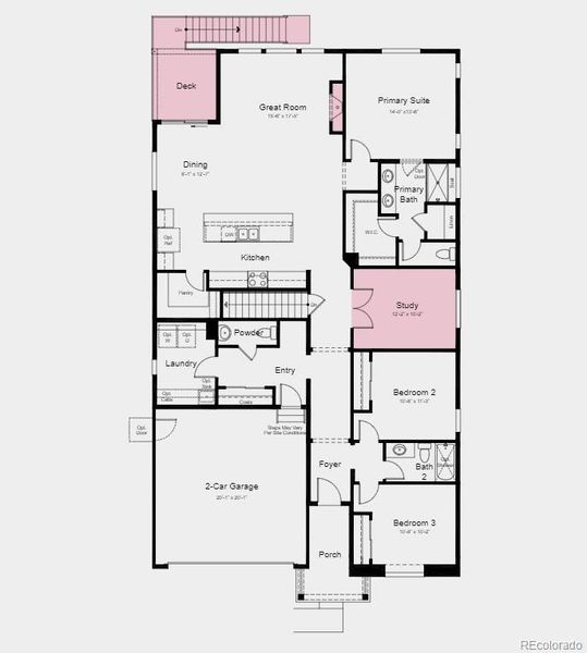 Structural options added include; Fireplace, study. covered patio, 8' interior doors, tile shower pan at primary bath, and finished walk-out basement.