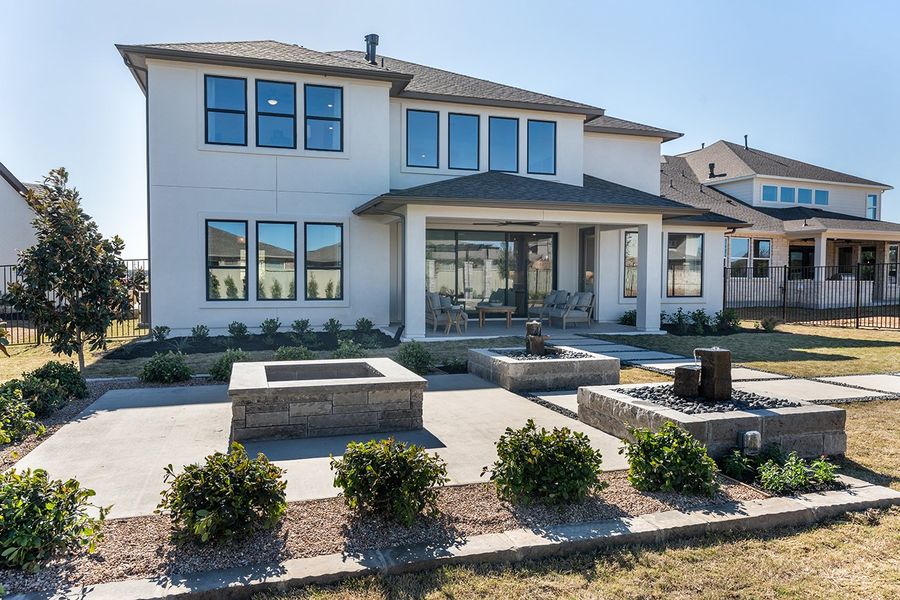 Representative exterior photo of a completed home built from the Ametrine by Taylor Morrison in Parkside on the River 60s, Georgetown, TX (Image 25).