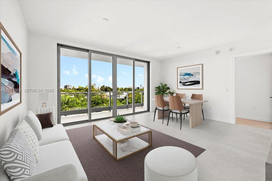 Furnished interior view inside a new home in , Miami (Image 12).