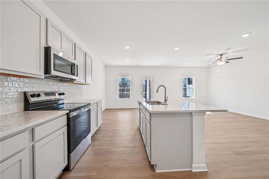 Furnished interior view inside a new home in Eastlyn Crossing, Flowery Branch (Image 7). Furnished interior view inside a new home in Eastlyn Crossing, Flowery Branch (Image 7).
