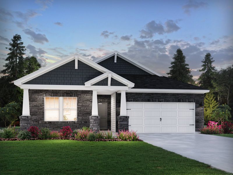 Representative exterior photo of a completed home built from the Buchanan by Meritage Homes in Nelson's Creek, Mocksville, NC (Image 22).