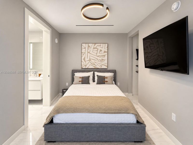 Furnished interior view inside a new home in , Miami (Image 16).