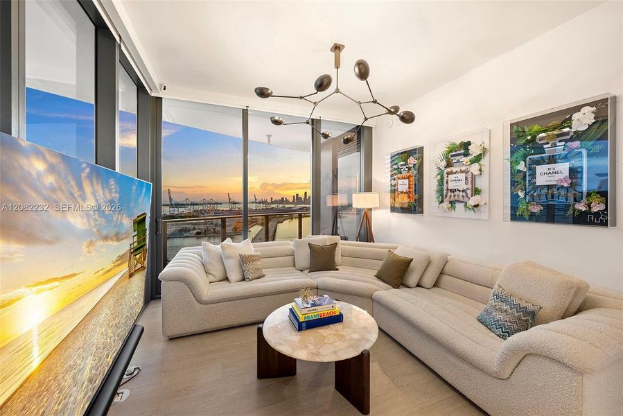 Furnished interior view inside a new home in , Miami Beach (Image 10).