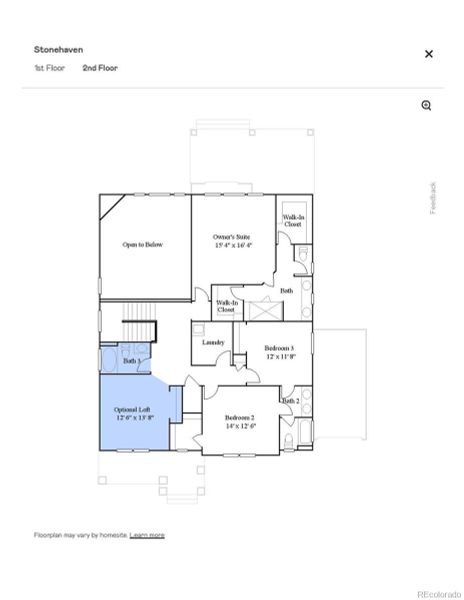2D floor plan layout of this home in Macanta: The Grand Collection, Castle Rock, CO (Image 3).