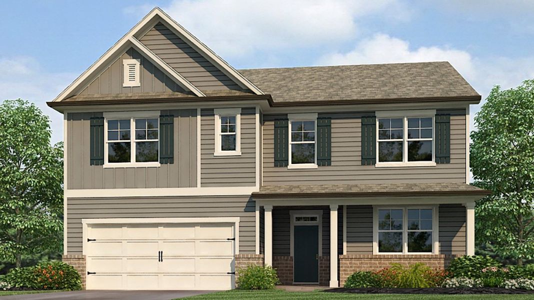 Representative exterior photo of a completed home built from the Green by D.R. Horton in Sheffield Highlands, Dallas, GA (Image 25). Representative exterior photo of a completed home built from the Green by D.R. Horton in Sheffield Highlands, Dallas, GA (Image 25).