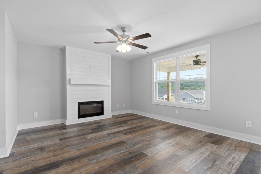 Representative unfurnished interior of a home built from the Kai by Rockwood Homes in Garrettsburg Meadows, Clarksville (Image 10).