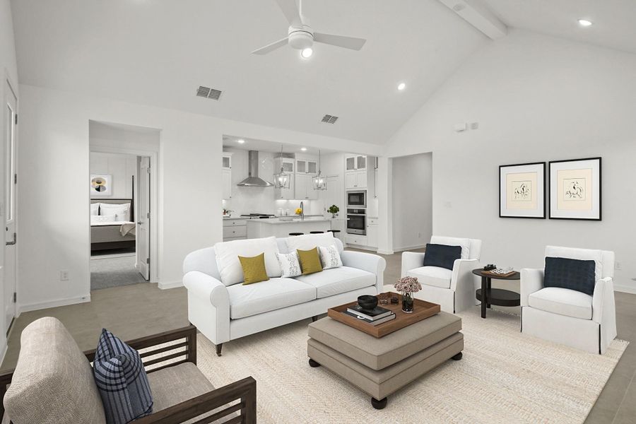 Open great room (*Photo not of actual home and used for illustration purposes only.)