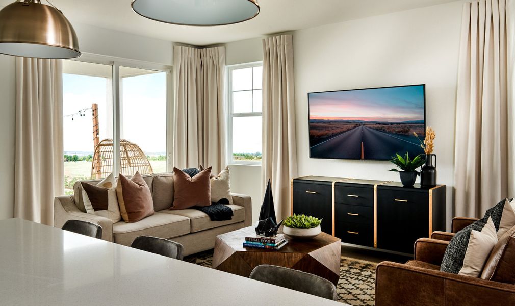 Furnished interior view inside a new home in The Aurora Highlands, Aurora (Image 12). Furnished interior view inside a new home in The Aurora Highlands, Aurora (Image 12).