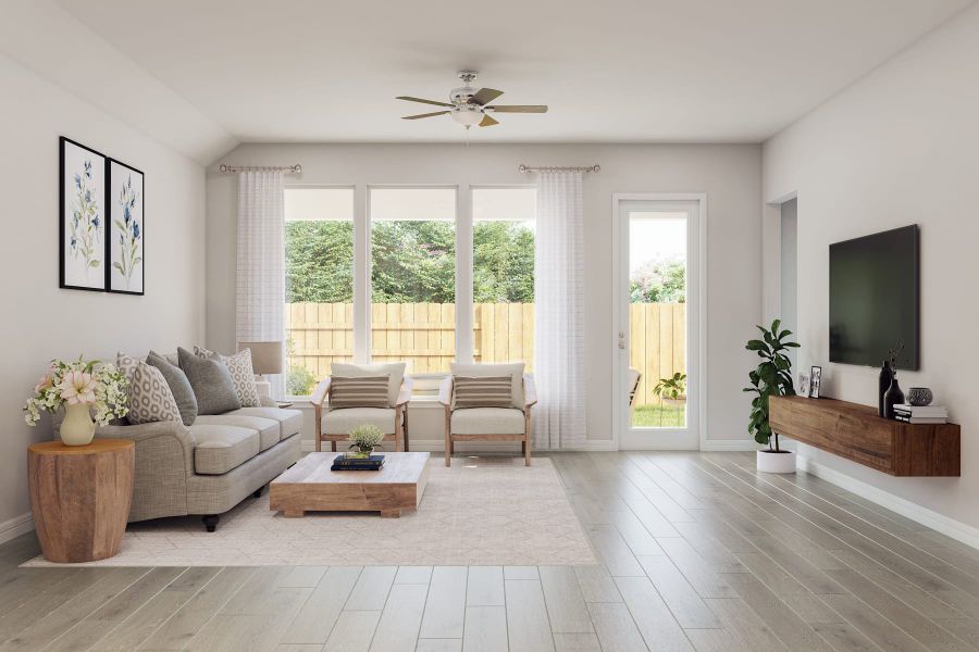 Representative furnished interior of a home built from the Kinglet by Tri Pointe Homes in Oakhill Reserve, Tomball (Image 5).
