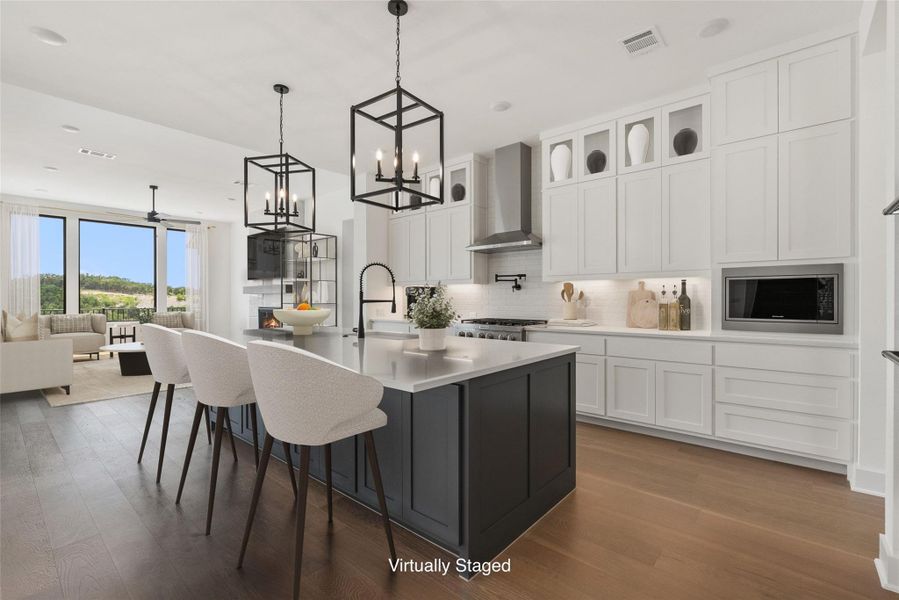 Furnished interior view inside a new home in The Estates at Rough Hollow Vista Ridge, Lakeway (Image 13).