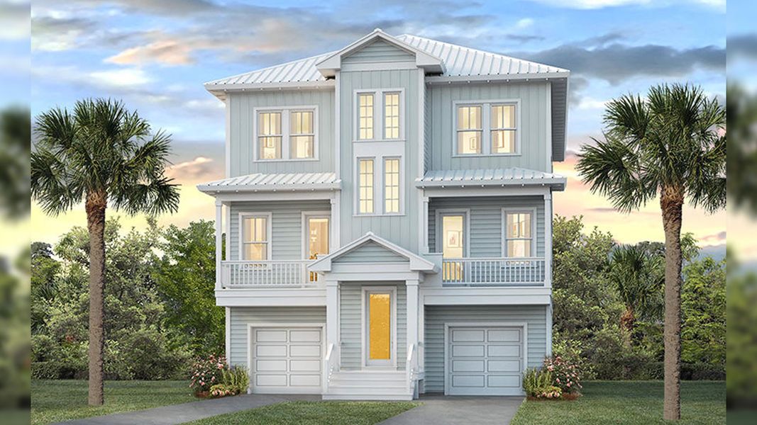 Representative exterior photo of a completed home built from the Cayman by D.R. Horton in Parkside, Santa Rosa Beach, FL (Image 2).