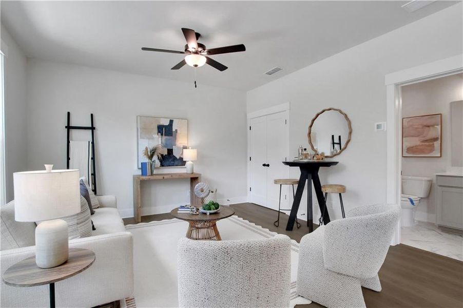 Furnished interior view inside a new home in The Groves at Myrtle, Roswell (Image 12). Furnished interior view inside a new home in The Groves at Myrtle, Roswell (Image 12).