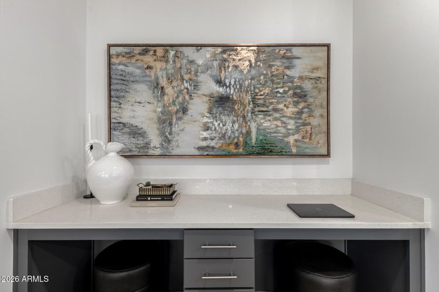 Built in Desks in Living area