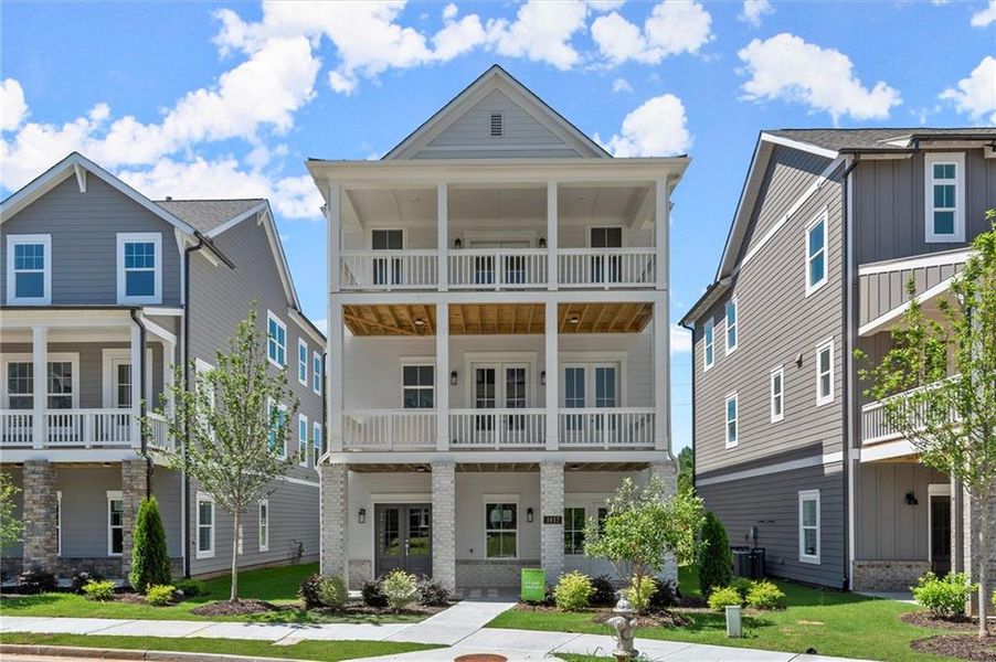 Front exterior of a new home in West Town, Atlanta, GA, highlighting curb appeal (Image 2).