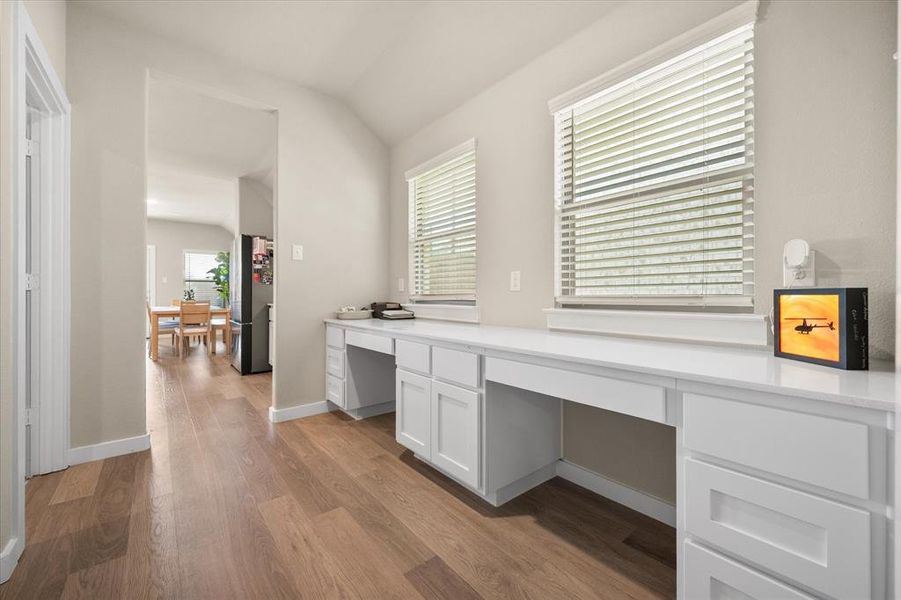 Home management area in mudroom