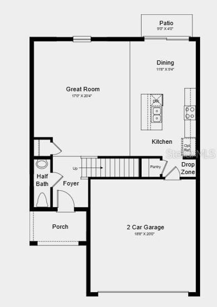 2D floor plan layout of this home in Cove at Coasterra, Palmetto, FL (Image 3).