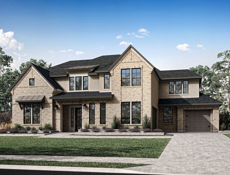 Representative exterior photo of a completed home built from the Verona by Tri Pointe Homes in Sienna 80′, Missouri City, TX (Image 25).