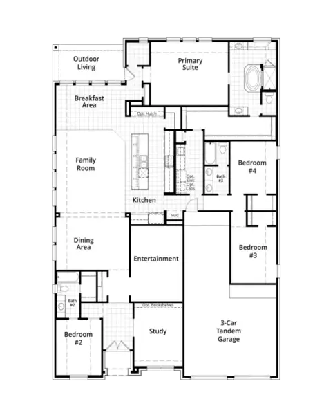2D floor plan layout of this home in Meridiana, Manvel, TX (Image 3).