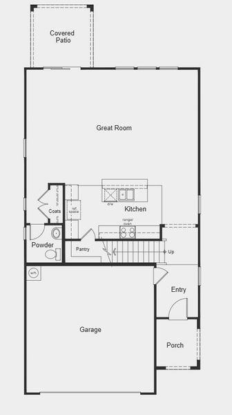 2D floor plan layout for the Plan 2331 by KB Home in Skyline Village Prelude, San Tan Valley, AZ (Image 3).