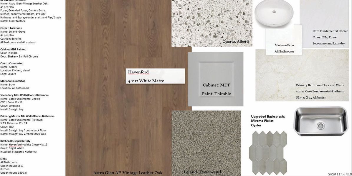 Sample of building materials used in homes in The Parklands, Schertz (Image 4).