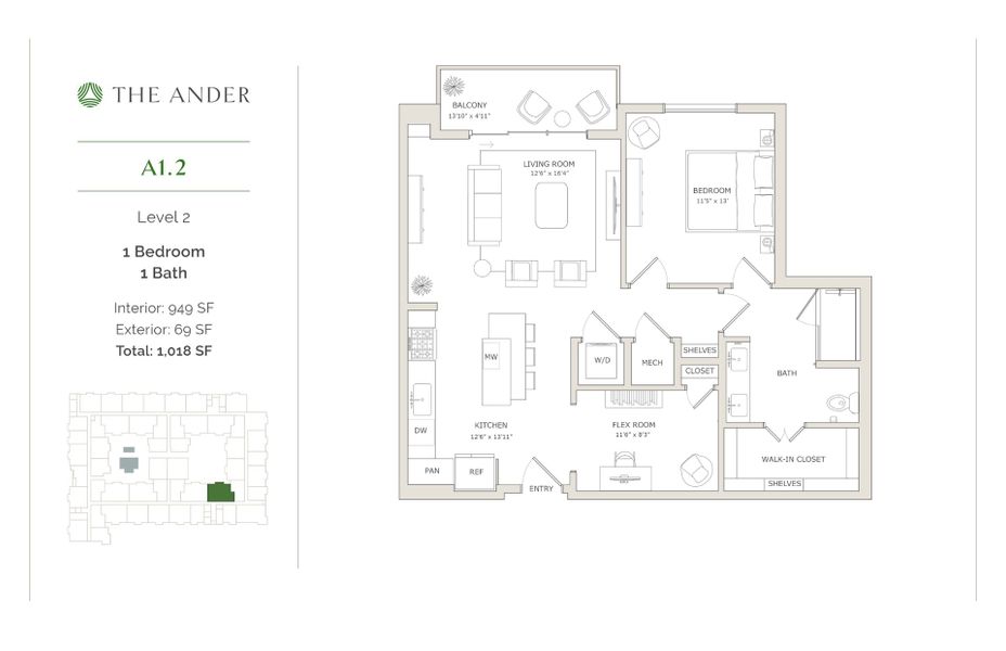 2D floor plan layout for the A1.2 by Ledgestone Development Group in The Ander, Austin, TX (Image 1). 2D floor plan layout for the A1.2 by Ledgestone Development Group in The Ander, Austin, TX (Image 1).