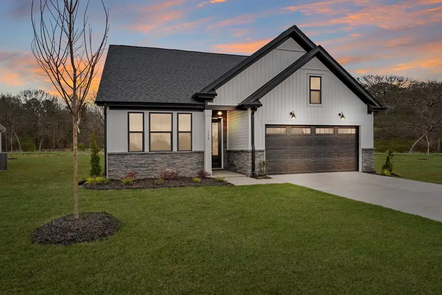 Front exterior of a new home in The Meadows at Midway, Anderson, SC, highlighting curb appeal (Image 1).