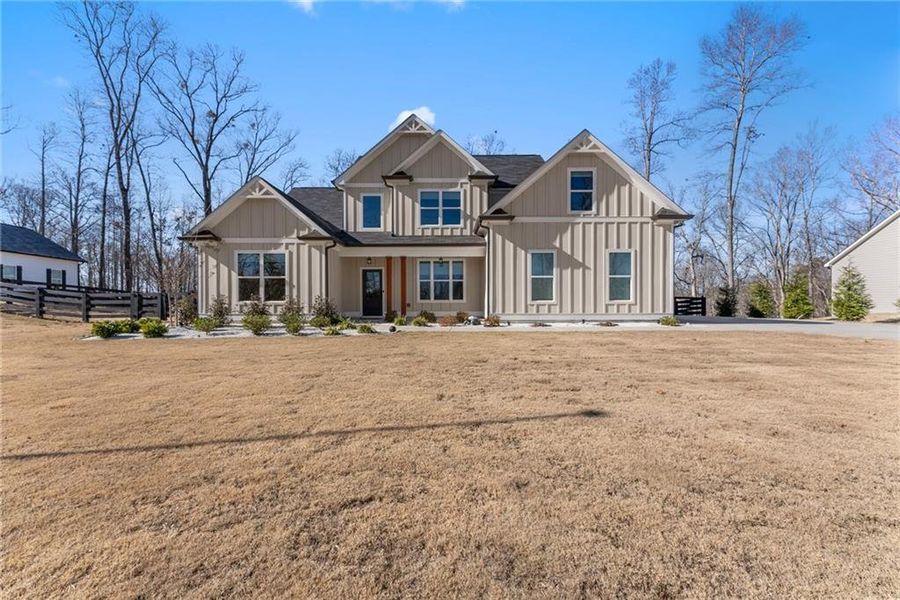 Front exterior of a new home in , Dahlonega, GA, highlighting curb appeal (Image 24). Front exterior of a new home in , Dahlonega, GA, highlighting curb appeal (Image 24).