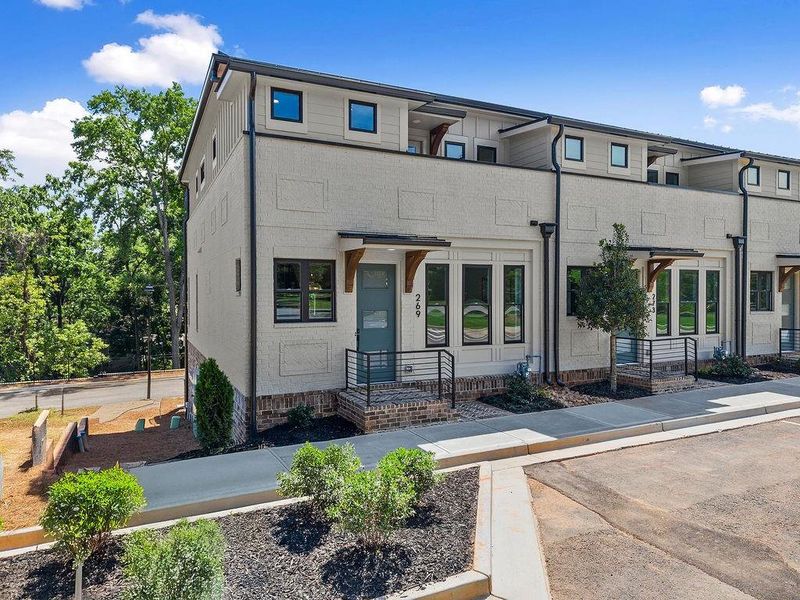 Front exterior of a new home in The Carlyle, Marietta, GA, highlighting curb appeal (Image 25).
