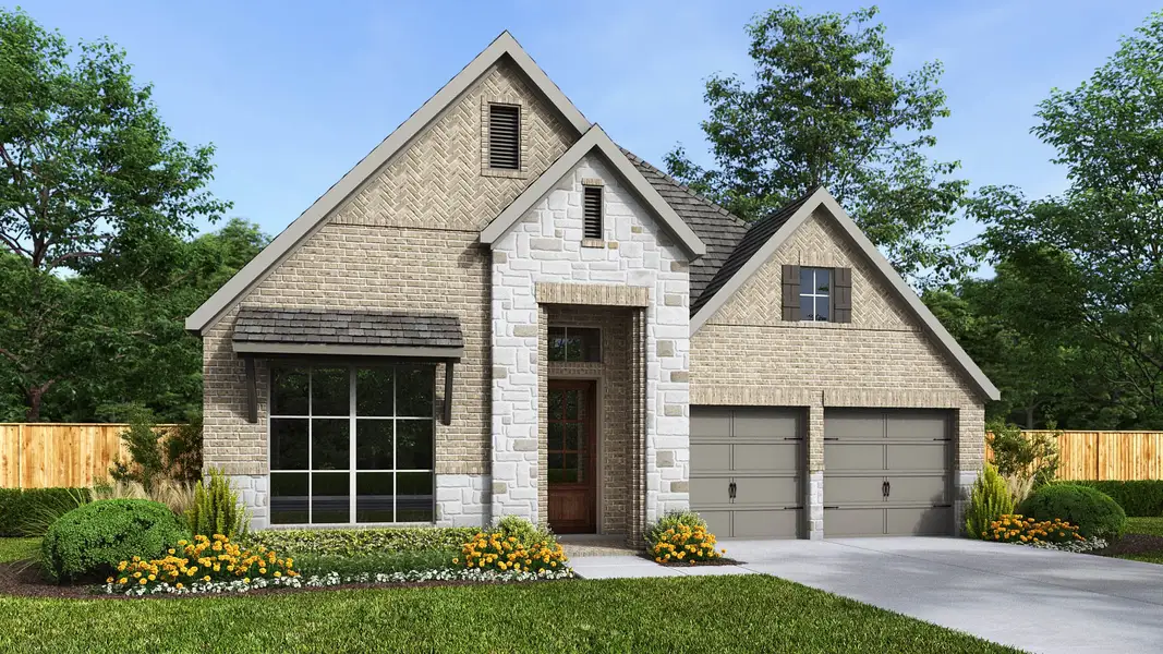 Representative exterior photo of a completed home built from the 2544W by Perry Homes in Two Step Farm, Montgomery, TX (Image 9). Representative exterior photo of a completed home built from the 2544W by Perry Homes in Two Step Farm, Montgomery, TX (Image 9).