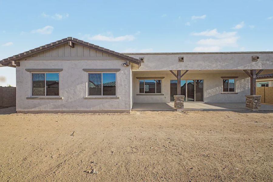 Exterior details and patio area of a home in Bellero Estates, Queen Creek (Image 33).